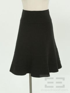 JUNYA Watanabe Comme Des Garcons Black Wool Ruffle Trim A Line Skirt