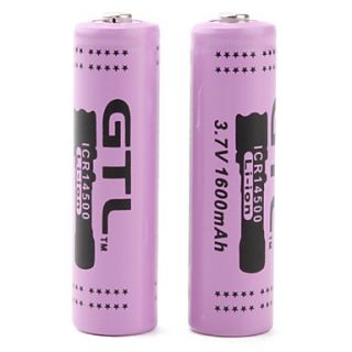 USD $ 5.99   GTL ICR14500 3.7V Rechargeable 14500 Li ion Battery (2