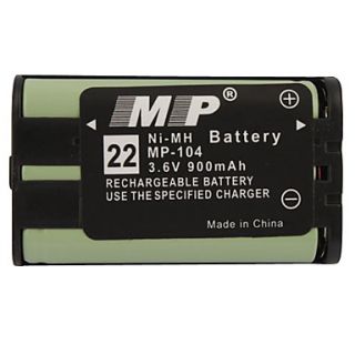 6V 900mAh Cordless Phone Replacement Ni MH Battery MP 104 (2 x AA)