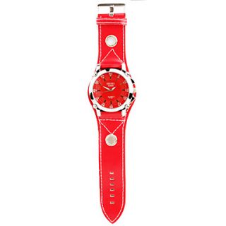 EUR € 9.19   Modische Quarz Armbanduhr mit rotem PU Band, alle