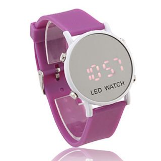 USD $ 4.09   Mirror Face Silicone Band LED Wrist Watch(Purple),