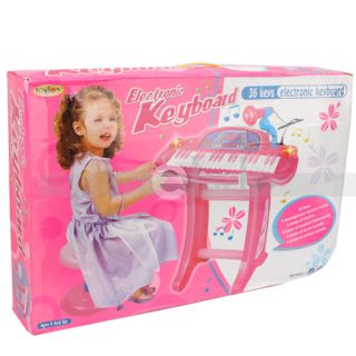 Kids 36 Keys Piano Toy Playset Keyboard Electronic Pink Color