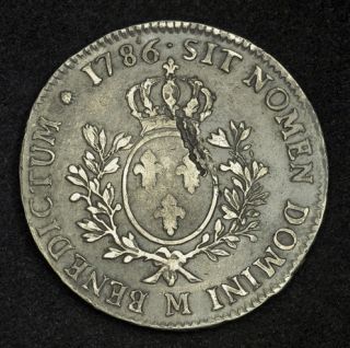 1786, Royal France, Louis XVI. Large Silver Ecu (French Dollar) Coin