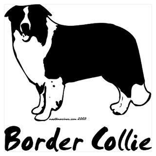 Wall Art  Posters  Border Collie Line Art Standing