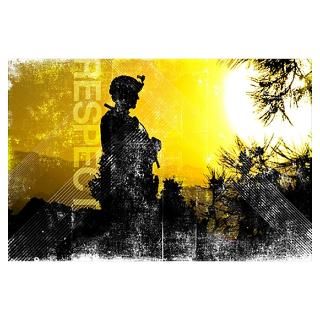 Motivational Grunge Poster Respect. U.S. Army Ser Poster