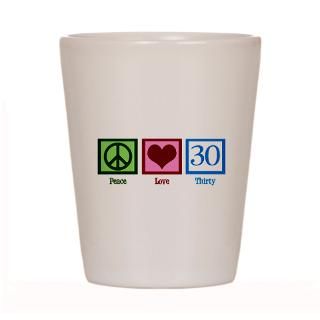 peace love 30 shot glass