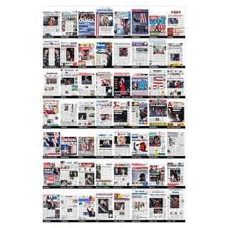 History Obama wins Newspaper Headlines 50 States Poster