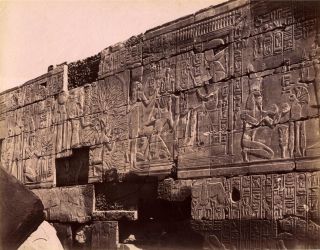 Karnak Amun Temple Thoth Writing Name of Sethos I Albumen Beato Egypt