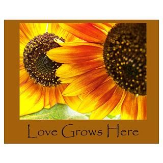 Wall Art  Posters  Love Grows Here Sunflowers