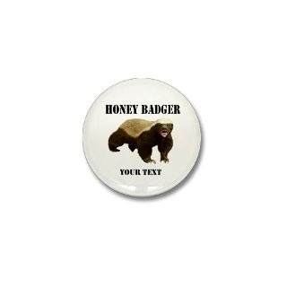 Animal Gifts  Animal Buttons  Honey Badger Customized Mini Button