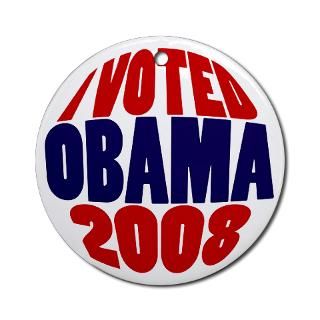 Voted Obama 2008 Xmas Ornament  Ye Olde Historic Political