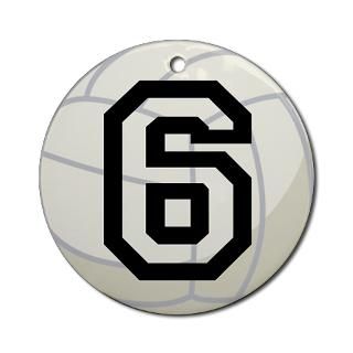 Volleyball Player Number 6 Ornament (Round) for $12.50