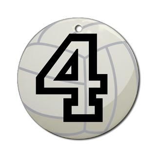 Volleyball Player Number 4 Ornament (Round) for $12.50