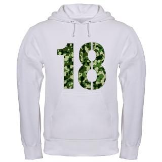 Number 18, Camo Hooded Sweatshirt for