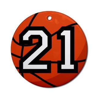 Basketball Player Number 21 Ornament (Round) for $12.50