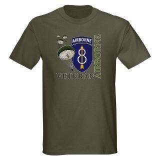 8th ID Vet Dark T Shirt  Airborne Veteran   8th ID  Military Vet