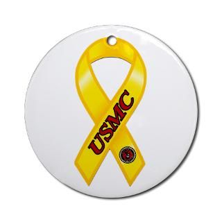 USMC Yellow Ribbon Ornament (Round)  Yellow Ribbon  Marine Corps