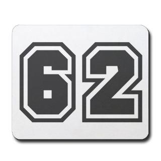62 Gifts  62 Home Office  Number 62 Mousepad
