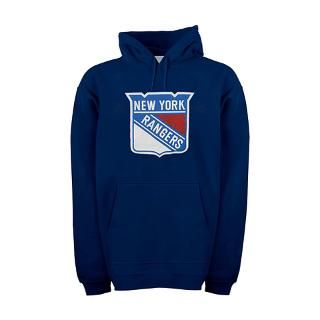 New York Rangers Navy Old Time Hockey Big Logo Hooded Fleece