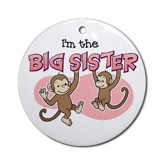 Big Sister (Monkey) Ornament (Round)  Big Sister personalized