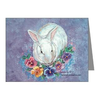 Art Note Cards  White rabbit Thinking of You Note Cards (Pk of 10