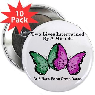 Awareness Buttons  Two Butterflies Are One 2.25 Button (10 pack