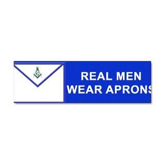 32 Gifts > 32 Wall Decals > Masonic Real Men Wear Aprons 36x11 Wall