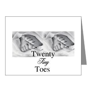 Baby Note Cards  Twenty Tiny Baby Twin Toes Note Cards (Pk of 10