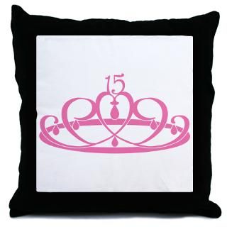 Quinceanera 15 Crown Throw Pillow  Quinceanera 15 Crown T shirts