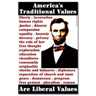 Smaller Liberal Values Poster 11x17  Progressive Values