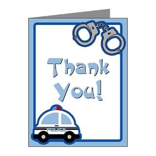 > Badge Note Cards > Police Car Thank You Note Cards (Pk of 20