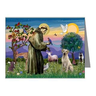 Dog Art Note Cards > St Francis/Yellow Lab Note Cards (Pk of 20