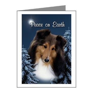  Animals Note Cards  Peace Sheltie #3 SmXmas Card (Pk of 20