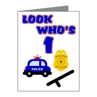 Badge Note Cards  Police Birthday Invitation 1 Note Cards (Pk of 20