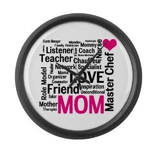 Mom on Duty 24 Hours a Day   Large Wall Clock for $40.00