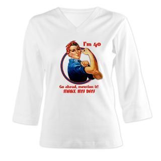 40 Gifts  40 Long Sleeve Ts  Rosie Riveter 40th Birthday Womens