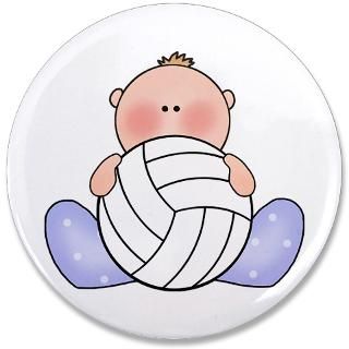 Babies Gifts  Babies Buttons  Lil Volley Ball Baby Girl 3.5