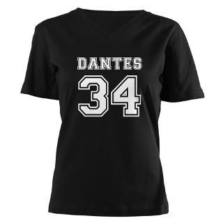 Dantes #34 Womens V Neck front impression only T Shirt