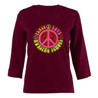 peace love nursing school 3 4 sleeve t shirt da $ 34 50