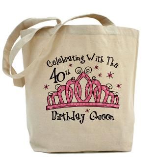 40 Gifts  40 Bags  Tiara 40th Birthday Queen CW Tote Bag