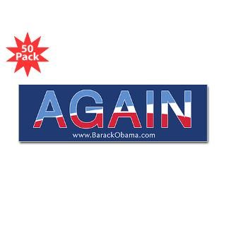 Obama AGAIN Bumper Sticker   50 pack