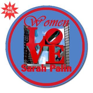 Palin Women Love 3 Lapel Sticker (48 pk) for $30.00