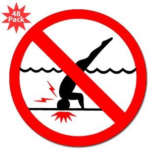 Danger No Diving 3 Lapel Sticker (48 pk) Sticker by dangernodiving