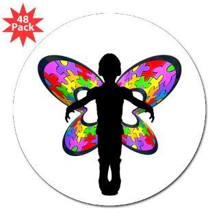 Autistic Butterfly 3 Lapel Sticker (48 pk)