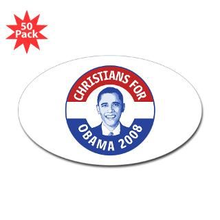 Christians for Obama Oval Sticker (50 pk)