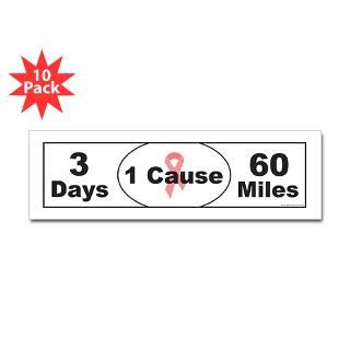 Days 60 Miles 1 Cause Bumper Sticker (10 pk) Bumper Sticker by