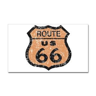 Retro Route 66 Road Sign Rectangle Sticker by scarebaby