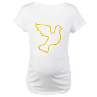 Yellow outline dove symbol. The dove represents peace, love, freedom