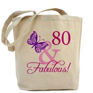 80 & Fabulous (Plumb) Tote Bag for $18.00