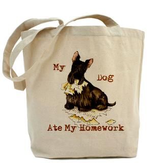 Scottie Ate Homework Tote Bag for $18.00